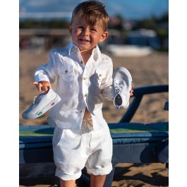 White linen 2 piece store outfit