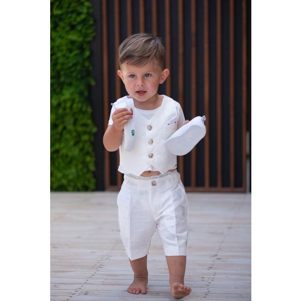 Baby boy white linen shorts deals